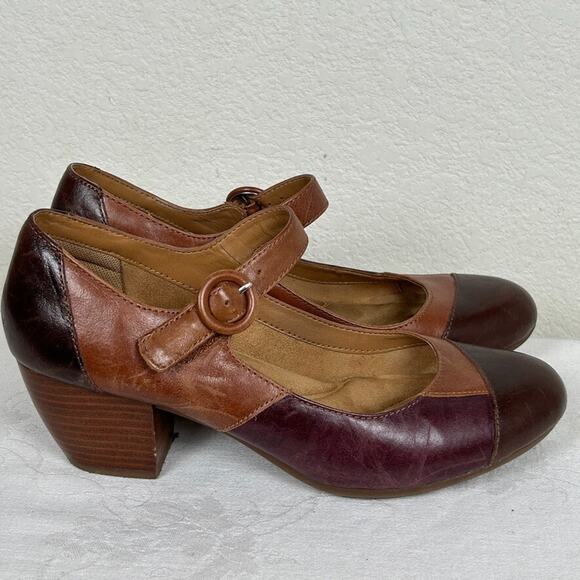 Comfortiva Womens Sz 8 1/2 leather Alora Mary Jane colorblock hook & loop closur - Picture 1 of 9